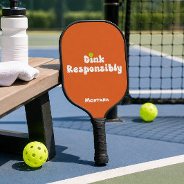 オレンジ・トルマリン Dink Responsibly 名前入り ピックルボールラケット