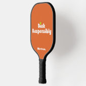 オレンジ・トルマリン Dink Responsibly 名前入り ピックルボールラケット (左)