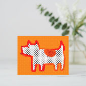 『オレンジ・ドッグ』デジタ絵画ルはがき ポストカード (スタンド正面)