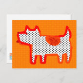 『オレンジ・ドッグ』デジタ絵画ルはがき ポストカード (正面/裏面)