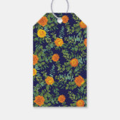 オレンジ&ネイビーブルー牡丹&バラフローラ結婚ズ ギフトタグ (裏面)