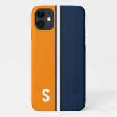 オレンジ&ネイビーブルー カレッジカラー Case-Mate iPhoneケース (裏面)