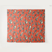 オレンジ&ネイビー恐竜スカル タペストリー (正面(横))