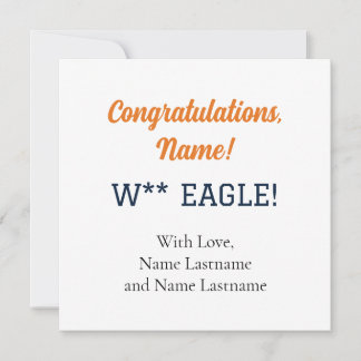 オレンジ、ネイビー・オーバーン、アラバマパーソナライズされたギフトカード カード