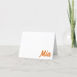 オレンジ、ネイビー・オーバーン、ALカーパーソナライズされたド サンキューカード