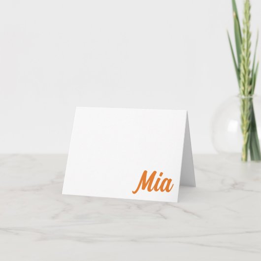 オレンジ、ネイビー・オーバーン、ALカーパーソナライズされたド サンキューカード (正面)