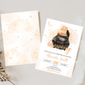 オレンジ ハロウィン Aベイビーは brewing 赤ちゃん歓迎会 招待状