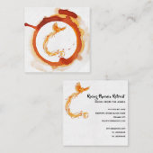 *~*オレンジ·バーガンディ·レッド·フェニックス·リングや輪·オブ·ファイア スクエア名刺 (正面/裏面)