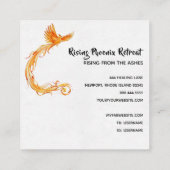 *~*オレンジ·バーガンディ·レッド·フェニックス·リングや輪·オブ·ファイア スクエア名刺 (裏面)