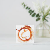 *~*オレンジ·バーガンディ·レッド·フェニックス·リングや輪·オブ·ファイア スクエア名刺 (スタンド正面)