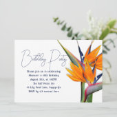 オレンジ バースデー ハ鳥の楽園の花 大人 招待状 (スタンド正面)