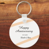 オレンジ パステル ライン 名前 結婚記念日 キーホルダー (裏面)