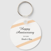 オレンジ パステル ライン 名前 結婚記念日 キーホルダー (裏面)
