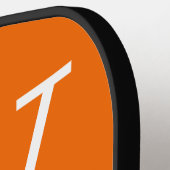 オレンジ&パープルカレッジモノグラムピックボールパドル ピックルボールラケット (左詳細)