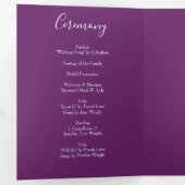 オレンジ&パープルプラム牡丹バラ結婚式 プログラム (内部最初)