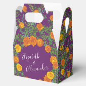 オレンジ&パープルプラム牡丹&バラフローラ結婚ズ フェイバーボックス (オープン)