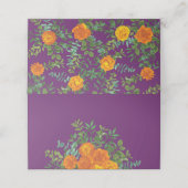 オレンジ&パープルプラム牡丹&バラフローラ結婚ズ プレイスカード (外部開封)