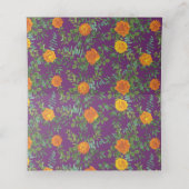 オレンジ&パープルプラム牡丹&バラフローラ結婚ズ プレイスカード (内部開封)