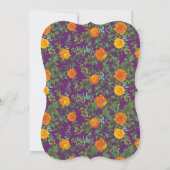 オレンジ&パープルプラム牡丹&バラフローラ結婚ズ 招待状 (裏面)