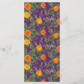 オレンジ&パープルプラム牡丹&バラ結婚のメニュー メニュー (裏面)