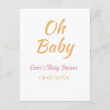 オレンジ パープル シンプル モダン ベビーシャワー
