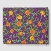 オレンジ & パープル 梅の花 牡丹 & バラの花 フラワー ウェディング ゲストブック (裏面)