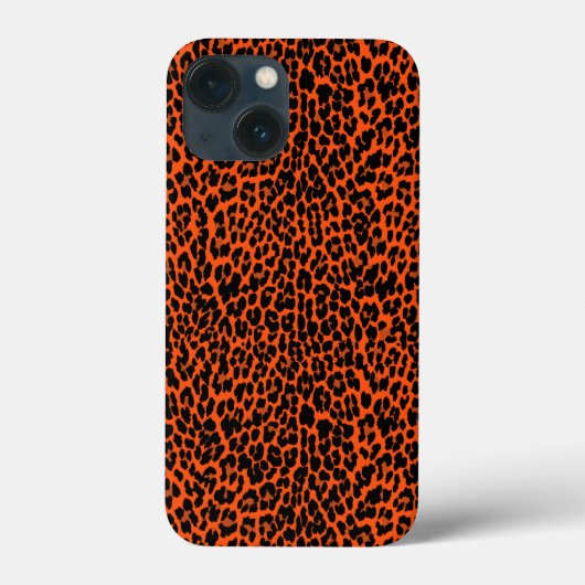 オレンジ ヒョウ柄プリント Case-Mate iPhoneケース (裏面)