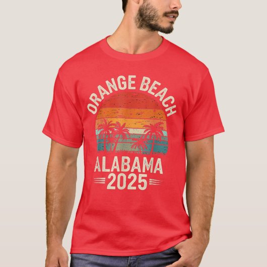 オレンジ ビーチ アラバマ 2025 家族旅行 友達 グループ Tシャツ (正面)