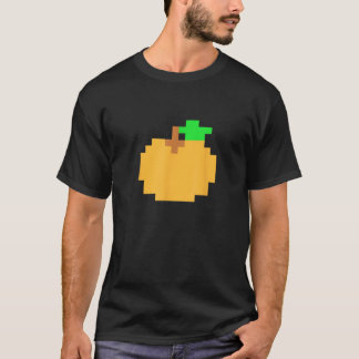 オレンジ ピクセル 8ビット アーケード ビデオ ゲーム マッチング コスト Tシャツ