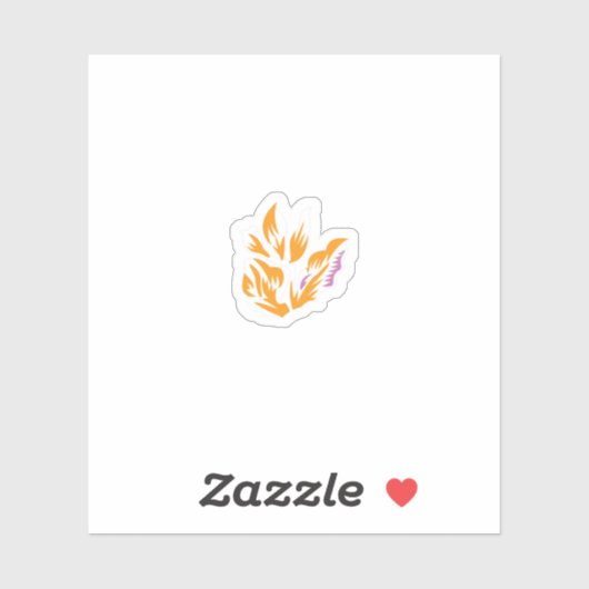 オレンジ、ピンクのイラストレーションカスタムカットのビニールシール シール (シート)