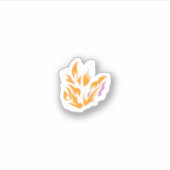 オレンジ、ピンクのイラストレーションカスタムカットのビニールシール シール (正面)