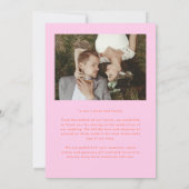オレンジ＋ピンクのエレガントな結婚式フォト サンキューカード (裏面)