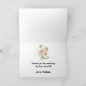 オレンジ ピンクのチューリップ 折りたとう型感謝カード サンキューカード (内部)