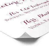 オレンジ、ピンクの秋の花シグネチャードリンク看板 ポスター (角)