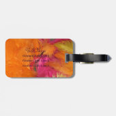 オレンジ、ピンクの羽モノグラムバッグラゲッジタグ ラゲッジタグ (裏面横)