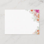 オレンジ＆ピンクの花のプリンセスシャワー デートナイトアイデア エンクロージャーカード (裏面)