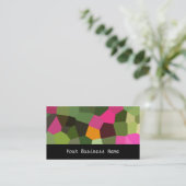 オレンジ、ピンクス、グリーン、ブラック抽象芸術名刺 名刺 (スタンド正面)