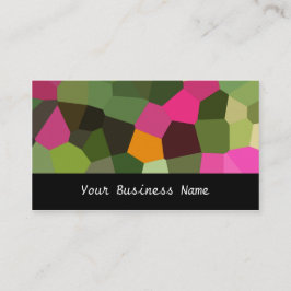 オレンジ、ピンクス、グリーン、ブラック抽象芸術名刺 名刺