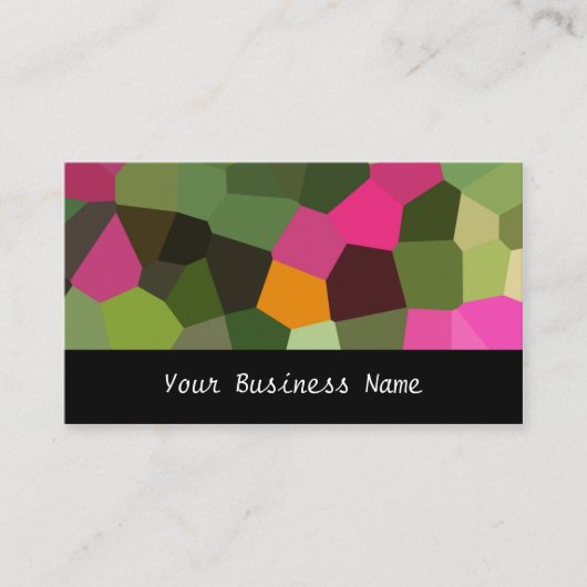 オレンジ、ピンクス、グリーン、ブラック抽象芸術名刺 名刺 (正面)