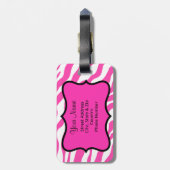 オレンジ&ピンクゼブラ&チータパーソナライズされたー ラゲッジタグ (裏面縦)