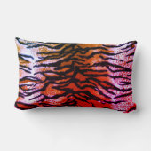オレンジ&ピンクタイガープリントルンバー装飾用クッション ランバークッション (裏面)