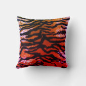 オレンジ&ピンクタイガープリント装飾用クッション クッション (裏面)