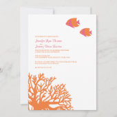 オレンジ&ピンクトロピカルサンゴ結婚式招待状 招待状 (正面)