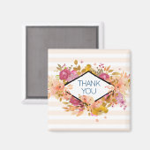 オレンジ&ピンクフローラブーケありがとう マグネット (正面/裏面)