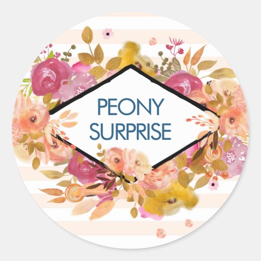 オレンジ&ピンクフローラブーケキャンドル/ソープ ラウンドシール (正面)