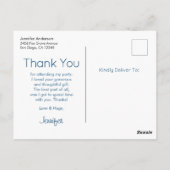 オレンジ&ピンクフローラブーケパーティーありがとう ポストカード (裏面)