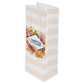 オレンジ&ピンクフローラブーケ応援! ワインギフトバッグ (正面アングル)