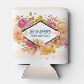 オレンジ&ピンクフローラブーケ誕生日 缶クーラー (裏面)