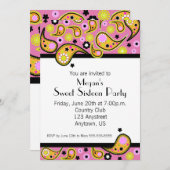 オレンジ&ピンクペイズリーSweet sixteenパーティー招待状 招待状 (正面/裏面)