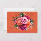 オレンジ&ピンクローズ詳細アコモデーション 出欠カード (裏面)